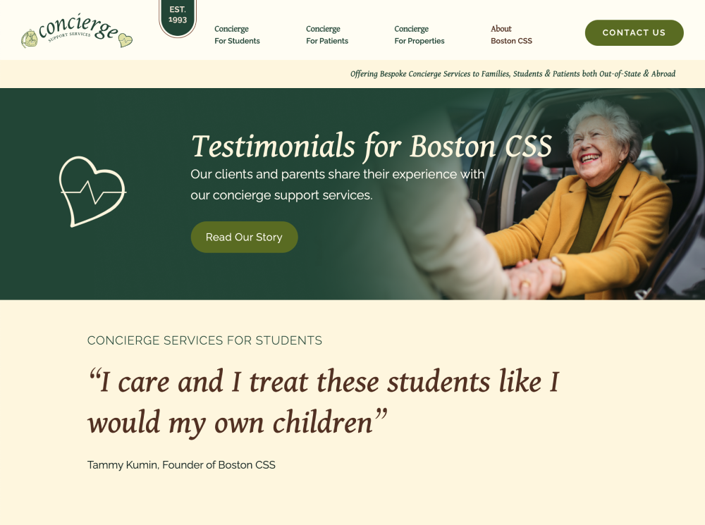 Boston CSS Testimonials